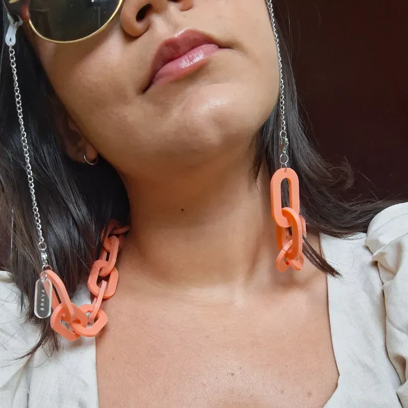 Cadena de espejuelos/Collar color mamey