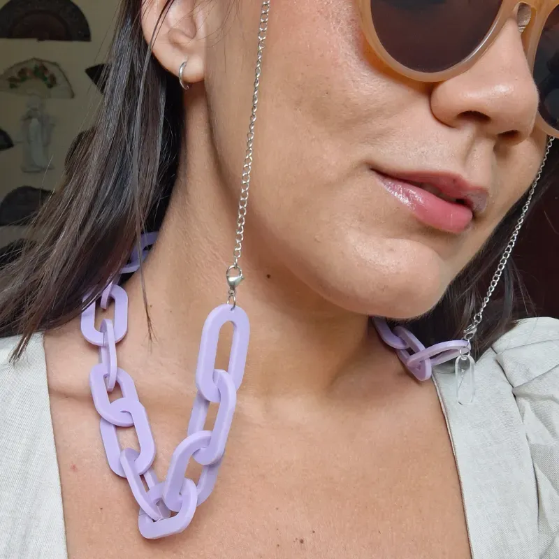 Cadena de espejuelos/Collar violeta