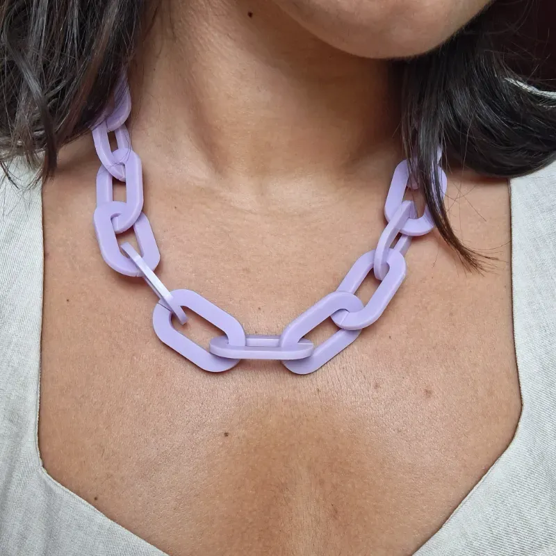 Cadena de espejuelos/Collar violeta