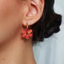 Combo 4 flores + 1 par de argollas