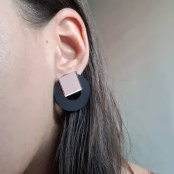 Bauhaus Circulo y cuadrado Oro rosa