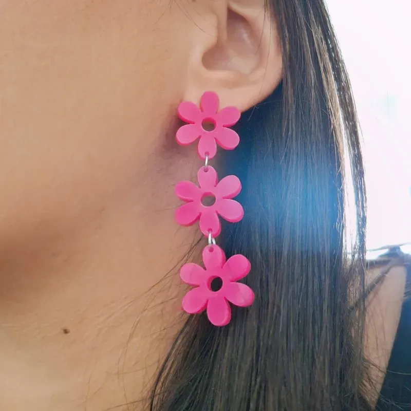 Flores largas rosado oscuro