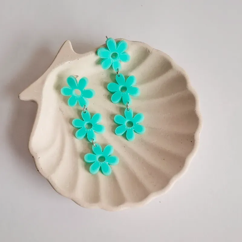 Flores largas turquesa