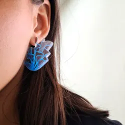 Pendientes arrecife/ color: azul