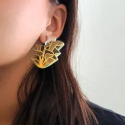 Pendientes arrecife/ color: naranja claro