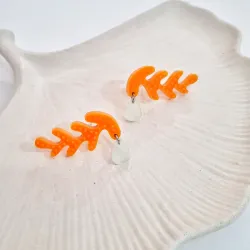 Pendientes de coral pequeño/ color: naranja