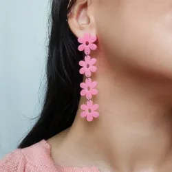 Pendientes largos de flores 