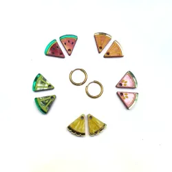 Set de argollas con piquitos de frutas
