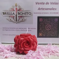 Vela con 3 rosas