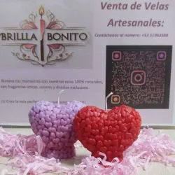 Vela en forma de corazón