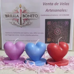Vela en forma de corazón en 3D