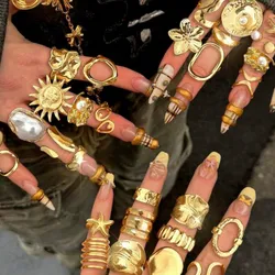 Anillos dorados acero 💛
