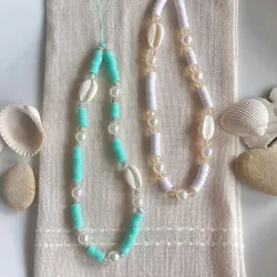 Colgante de Celular de Fimos Planos y Caracolas