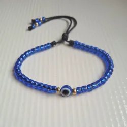 Pulsera con ojo turco de mostacillas