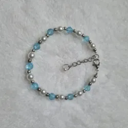 Pulsera de perlas, balines y swarovski