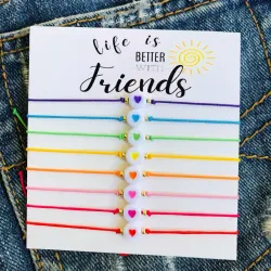 Pulseras de corazón para compartir (8 pulseras)