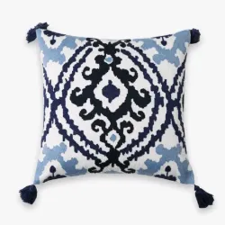 Cojín Bohemio Azul y Blanco 