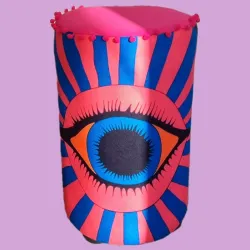 Puff Ojo fucshia 