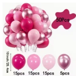 Paquete de globos rosa 50u