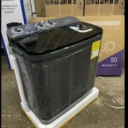 Lavadora semiautomática negra 7kg