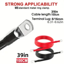 Pareja CABLE BATERÍA 5AWG 100cm