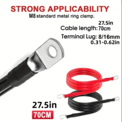 Pareja CABLE BATERÍA 5AWG 70cm