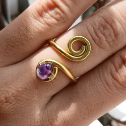 Anillo grueso con cuarzo