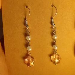 Aretes de estrella y perlas