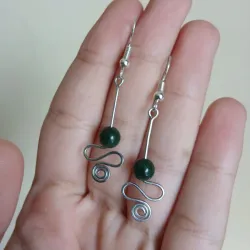 Aretes rectos con piedra semipreciosa