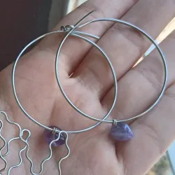 Argollas con piedra semipreciosa (Grandes)