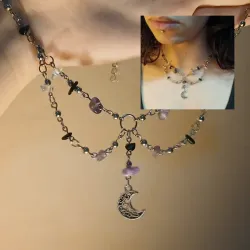 Collar de cuarzos con colgantes y dije