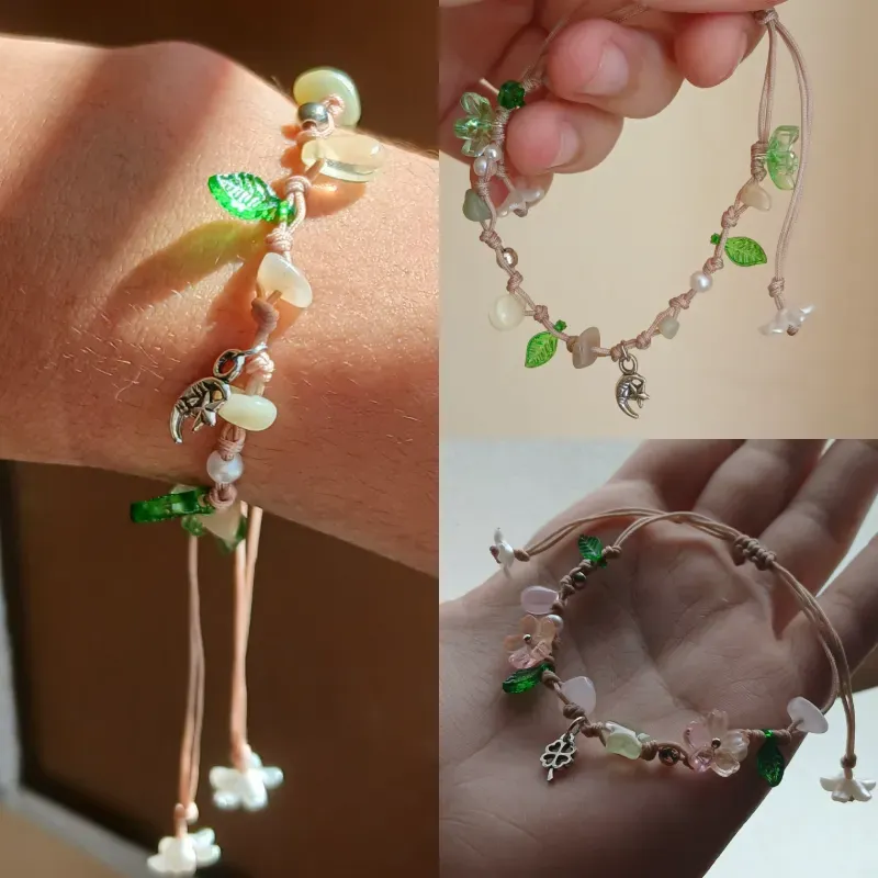 Pulseras de flores (de hilo) 🌸