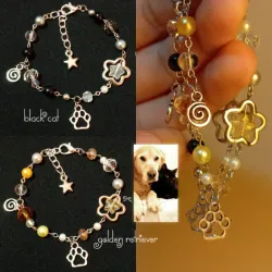 Pulseras a juego (black cat y golden retriever)