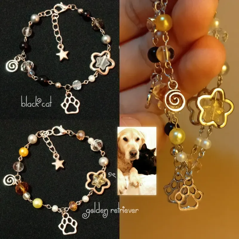 Pulseras a juego (black cat y golden retriever)