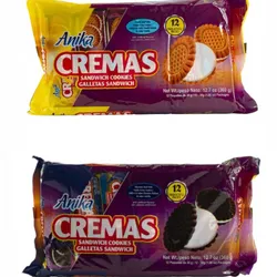 galletas sándwich Anika Cremas 