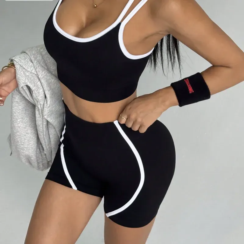 Juego licra y top Negro 