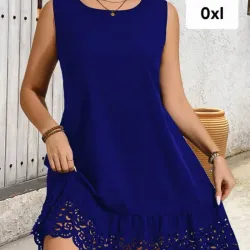 Vestido azul con encaje 