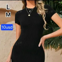Vestido Corto Elastizado Negro