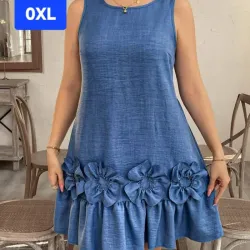 Vestido Flores Azul 