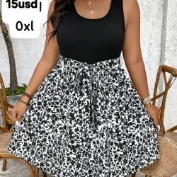 Vestido flores Negro y Blanco