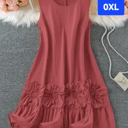 Vestido flores Terracota 