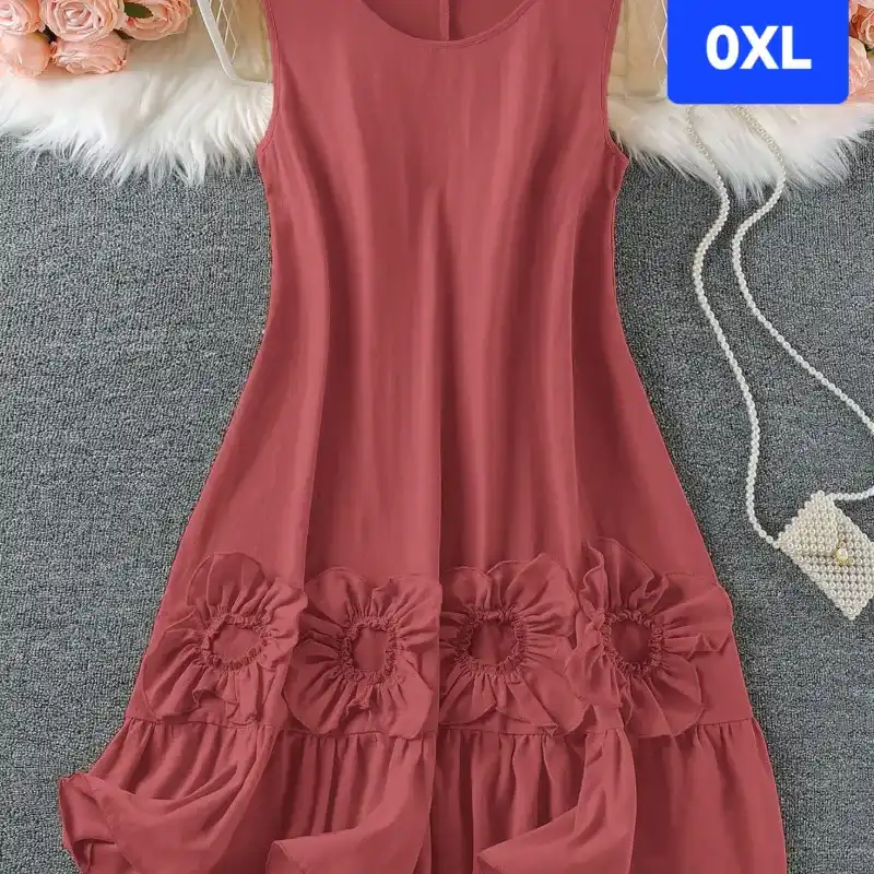 Vestido flores Terracota 