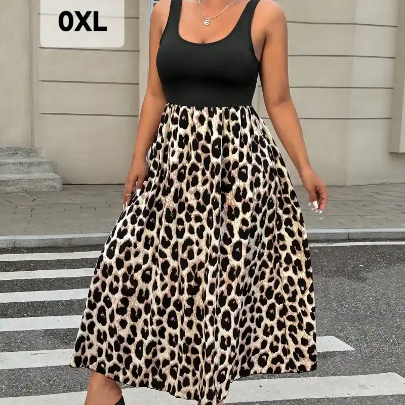 Vestido leopardo largo 