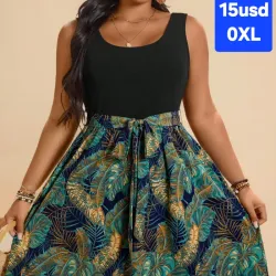 Vestido negro y verde 