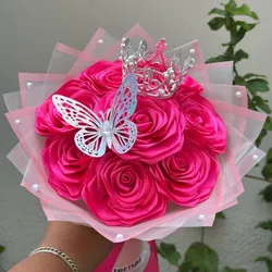 7 Rosas con 🦋+👑