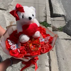 Ramo de 10 rosas con peluche