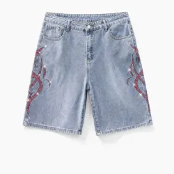 Azul claro mezclilla con perlas