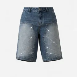 Azul oscuro mezclilla con perlas