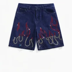 Azul oscuro mezclilla con perlas