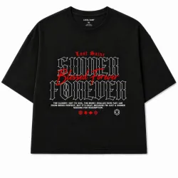 Negro letras blancas y rojas Fashion Nova